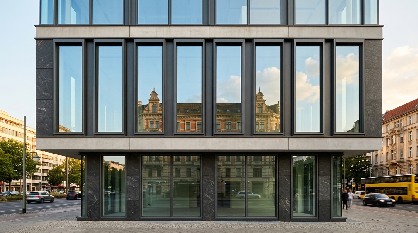 Nachher: Saubere Bürofassade am Ku'damm